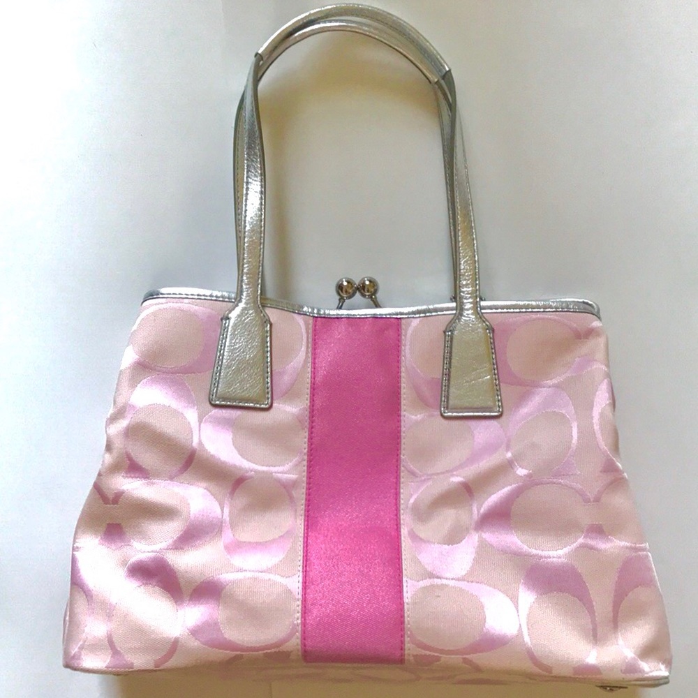 Coach | Blush Canvas bag with silver accents